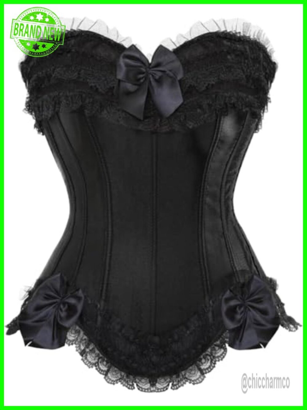 Plus Size Overbust Corset Top Boned Bustier Lace Up